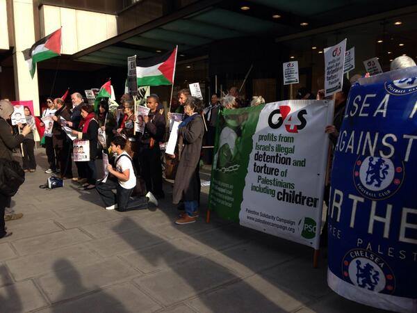 Occupation of reception at G4S